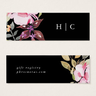 Black Elegant Watercolor Beautiful Registry Card