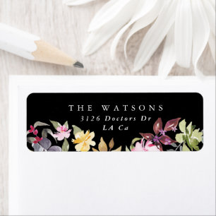 Black Elegant Watercolor Beautiful Wedding Address