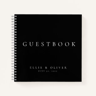 Black Elegant Wedding Guest Book