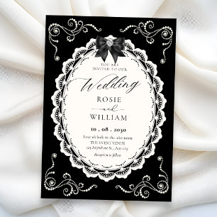 Black Elegant wedding Invitation