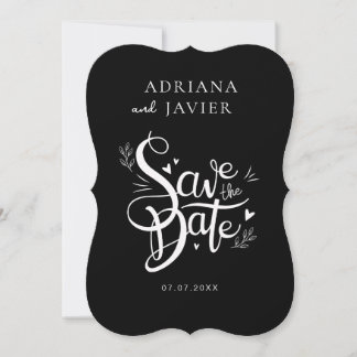 Black Elegant Wedding Invite Minimalist