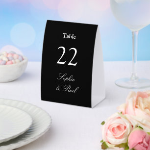 Black Elegant Wedding Table Number