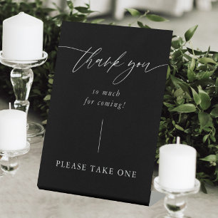 Black Elegant Wedding Thank You For Coming Sign