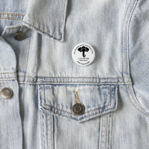 Black Elephant Family Home Address Republican 3 Cm Round Badge