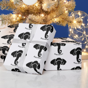 Black Elephant  Family Home Address Republican  Wrapping Paper