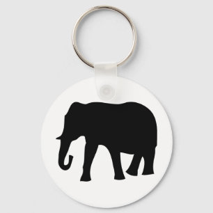 black elephant icon key ring