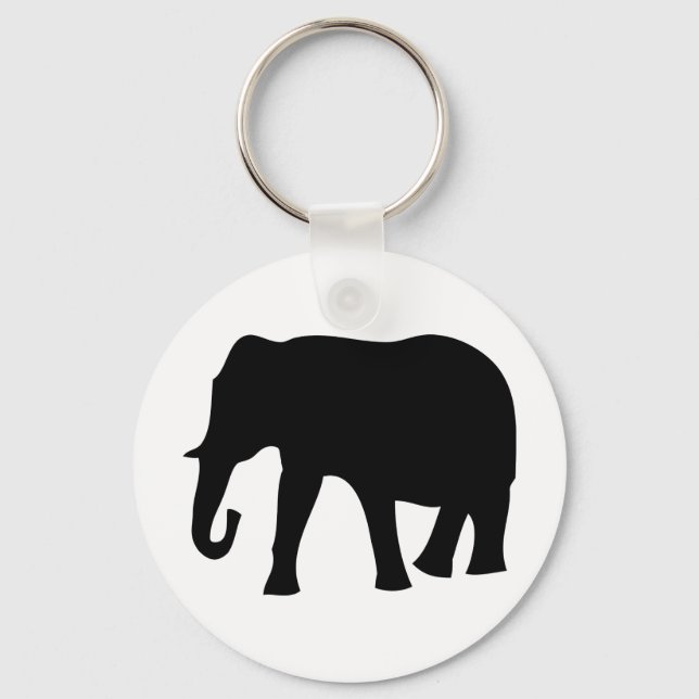 black elephant icon key ring (Front)