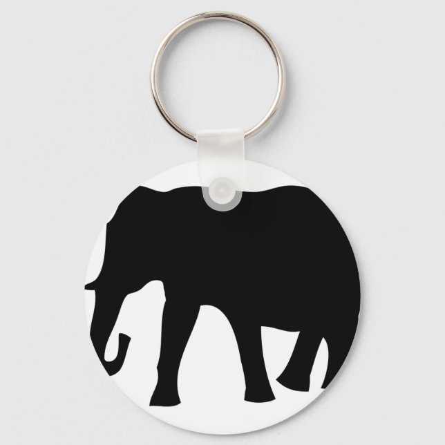 black elephant icon key ring (Front)