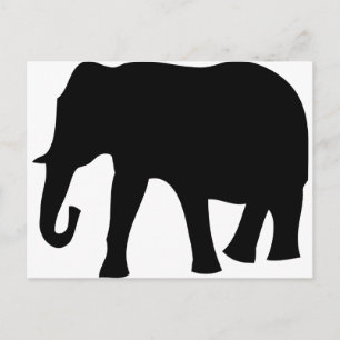 black elephant icon postcard