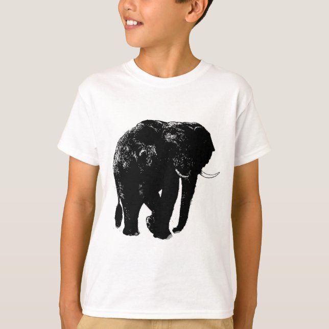 Black Elephant Silhouette T-Shirt (Front)