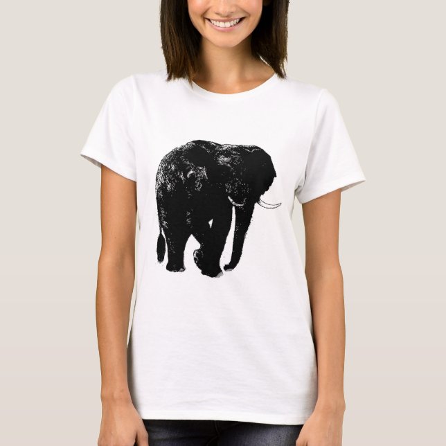 Black Elephant Silhouette T-Shirt (Front)