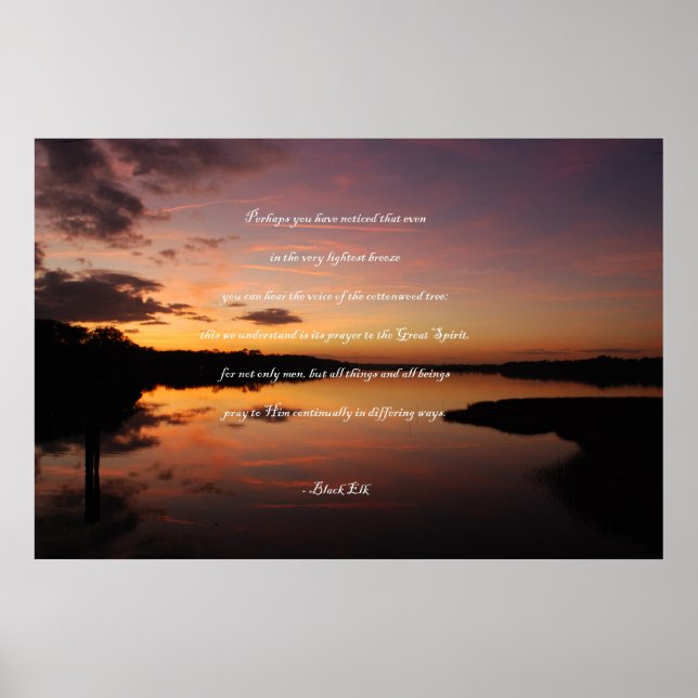 Black Elk quote- Perhaps You Have Noticed... Poster (Front)