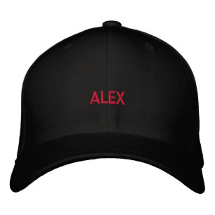 Black embroidered hat
