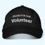 Black Embroidered Volunteer Hat Baseball Cap<br><div class="desc">Easily personalise this Alternative Apparel black volunteer hat with your own custom text. You can also customise it with your logo or other image. This chino twill cap style is 100% cotton. The "Flexfit Wool Cap" style have options to add your embroidery on the sides and back. Adjustable unisex style...</div>