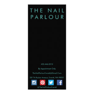 Black & Emerald Glitter Nail Salon Menu Cards