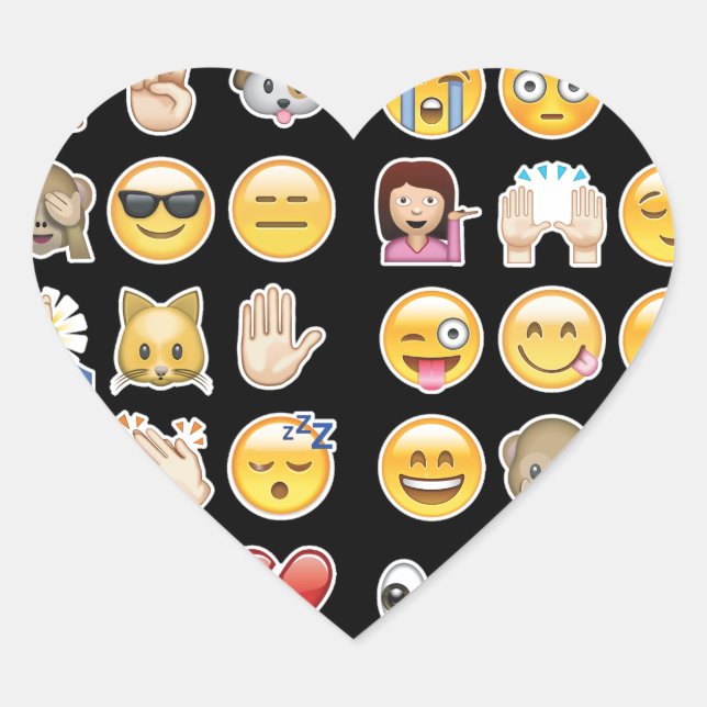 black emoji heart sticker (Front)