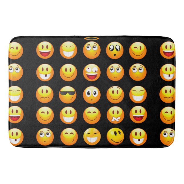 black emojis bathroom bath mat bathmat (Front)