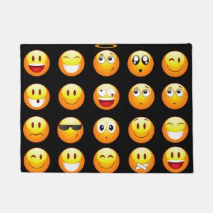 black emojis doormat door mat