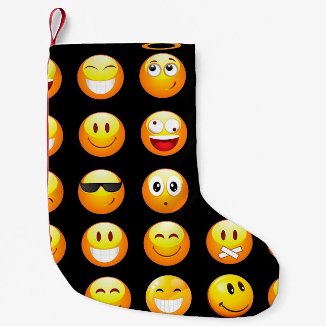 black emojis xmas christmas stocking (Front)