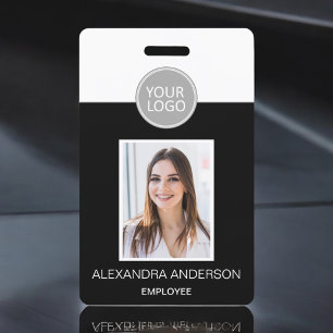 Black Employee Name Logo Photo Corporate Work ID Badge