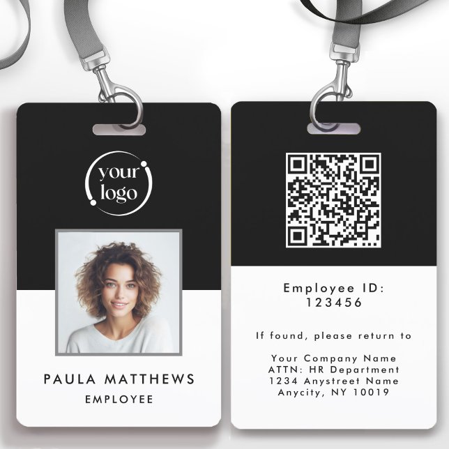 Black Employee Photo Company Logo ID  Badge (Creator Uploaded)