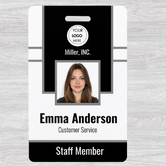 Black | Employee Photo ID Company Security ID Badge