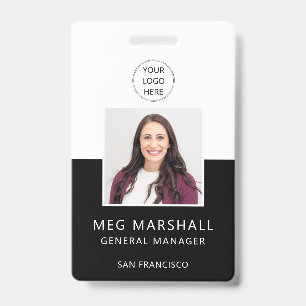 Black Employee Photo ID Logo Company Security Badge