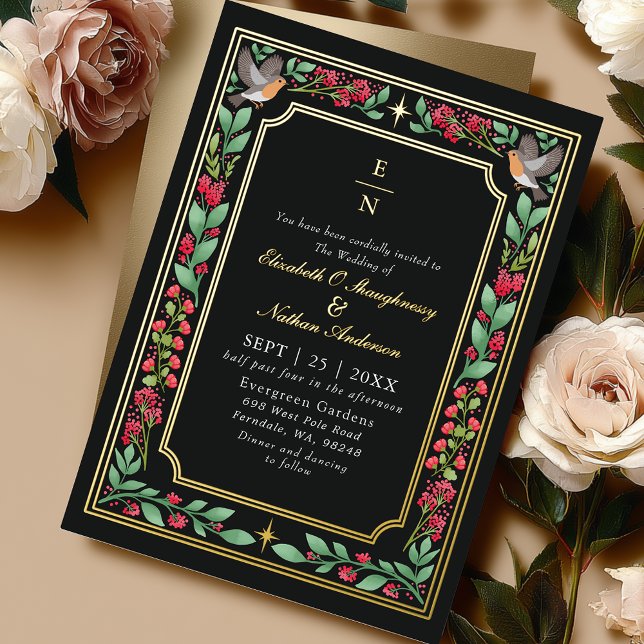 Black Enchanting Botanical Floral Garden Wedding (Creator Uploaded)
