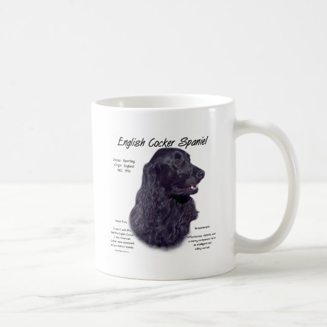 Black English Cocker Spaniel History  Coffee Mug (Right)