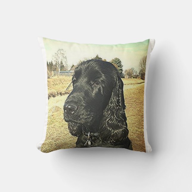 black English_Cocker_Spaniel.png Cushion (Front)