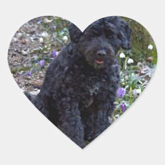 Black English Springer Spaniel Heart Sticker