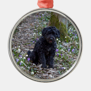Black English Springer Spaniel Metal Tree Decoration