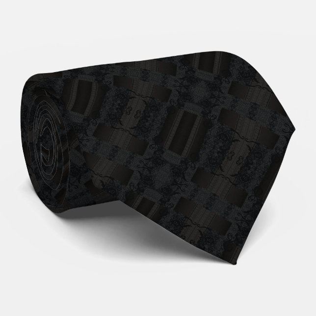 Black Enigma Tie (Rolled)