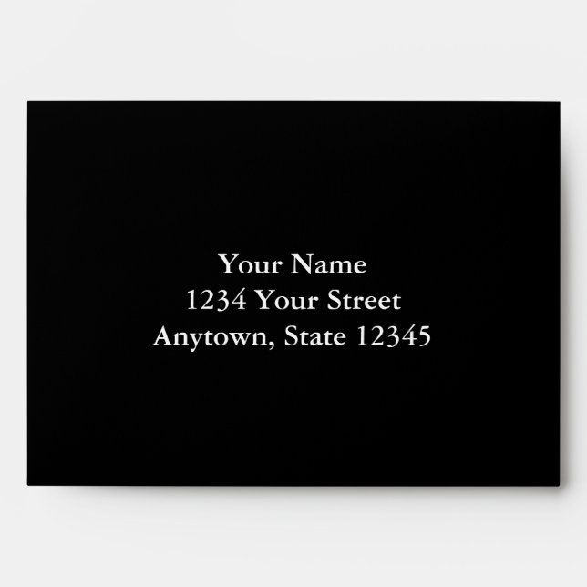 Black Envelope with Custom Address (Front)