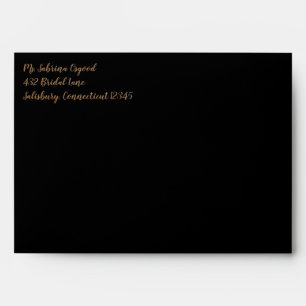 Black Envelopes Gold Text Hot Pink Liner