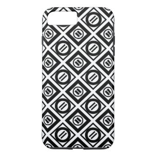 Black Equal Sign Geometric Pattern on White iPhone 8 Plus/7 Plus Case