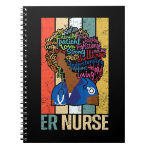 Black Er Nurse For African American Melanin Nursi Notebook