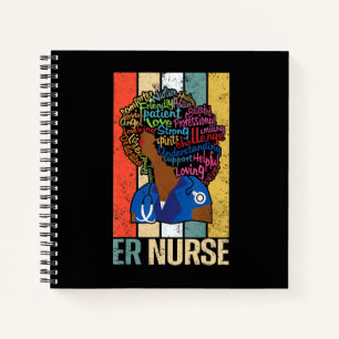 Black Er Nurse For African American Melanin Nursi Notebook