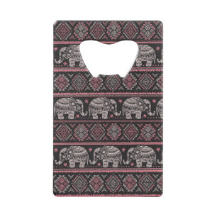 Black Ethnic Elephant Pattern