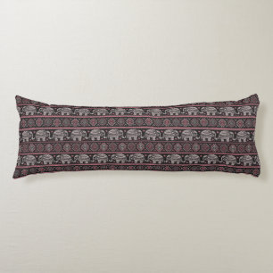 Black Ethnic Elephant Pattern Body Cushion
