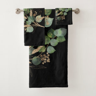 BLACK EUCALYPTUS BATHROOM TOWEL SET