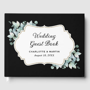 Black Eucalyptus Greenery Wedding Guest Book
