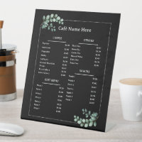 Black | Eucalyptus Minimal Café Coffee Shop Menu