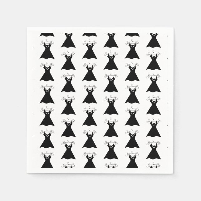 Black Evening Dress Napkin (Front)