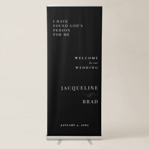 Black Ever Your Wedding Welcome Retractable Banner