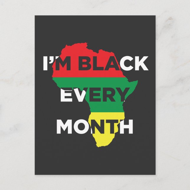 Black Every Month Natural Melanin African Roots Postcard (Front)