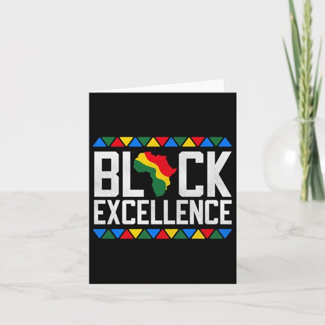Black Excellence African Map Graphic Premium  Card (Front)