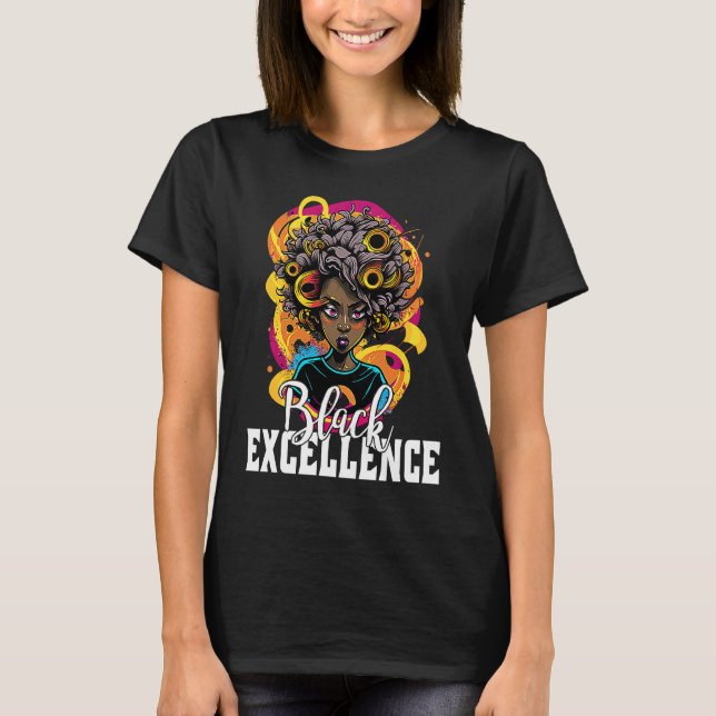Black Excellence African Pride Black History Month T-Shirt (Front)