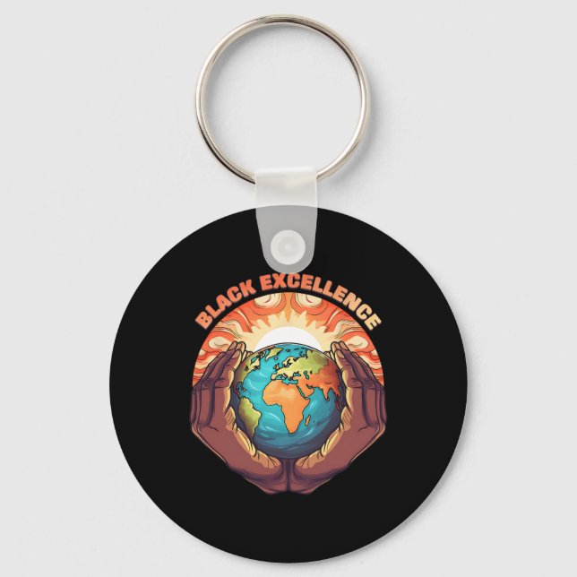 Black Excellence Black History Month _1  Key Ring (Front)