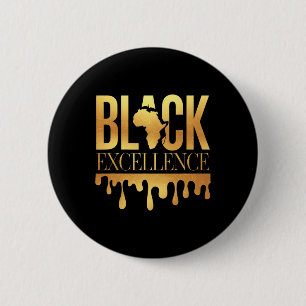 Black Excellence Black History Month Afro Motivati 6 Cm Round Badge